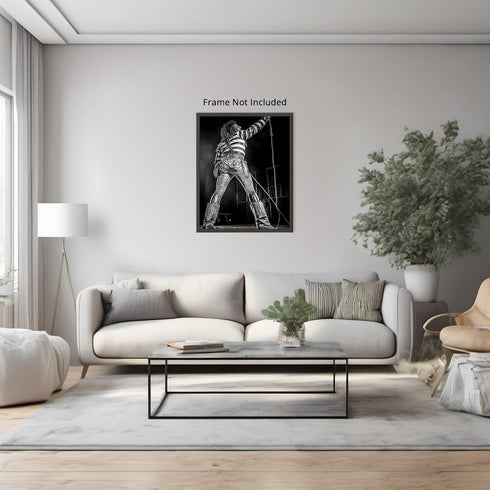 Posterizer 1 pcs-retro rock and roll muscian-black and white photo 1-Photography Art-Retro Art-Decorations for Bedroom, Office, Living Room - unfr...